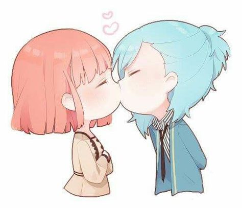 Kiss Chibi Kiss, Chibi Couple, Manga Tutorial, Uta No Prince Sama, Kawaii Chibi, Chibi Drawings, Artwork Pictures, Anime Kiss, Cute Chibi