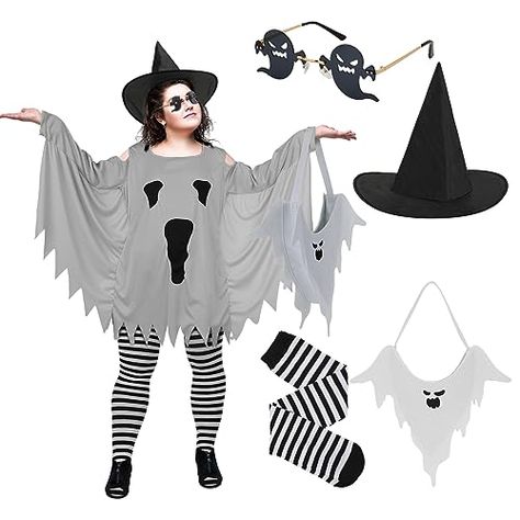 Eurzom Halloween Ghost Costume Women Ghost Costume Accessories Kit Adult Long Sleeve Wing for Cosplay Party Ghost Costume Women, Halloween Ghost Costume, Ghost Bag, Ghost Halloween Costume, Cape Costume, Ghost Costume, Costume Women, Ghost Design, Thigh High Socks