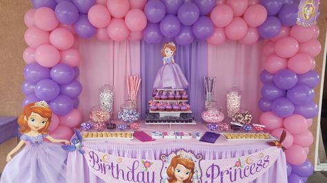 Festa de Letícia Sophia The First Birthday Party Ideas, Princess Sofia Birthday Party Ideas, 17th Birthday Party Ideas, Princess Sofia Birthday, Princess Sofia Party, Sofia The First Birthday Party, Princesa Sophia, Sofia Party, Princess Theme Birthday