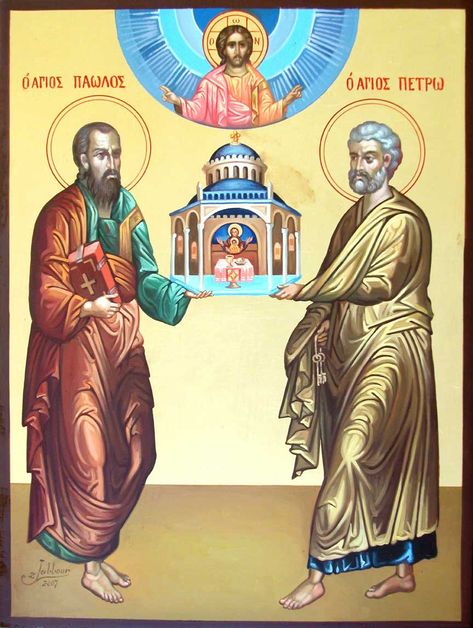 Lessons 4-6 from the Divine Office of the Feast of the Most Holy Apostles Peter and Paul by St. Leo the Pope: Sermon 1 on the Birthday of the Apostles Peter and Paul | Maria Angela Grow San Peter, Mary Magdalene And Jesus, Traditional Catholicism, St Peter And Paul, Orthodox Christian Icons, Twelve Apostles, Saint Peter, Papa Francisco, Catholic Art