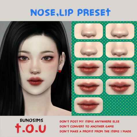 Sims 4 Cc Lips Shape, Sims4 Cc Skins, Ts4 Presets, Euno Sims, Body Presets, Los Sims 4 Mods, Sims 4 Cc Eyes, The Sims 4 Skin, Makeup Cc