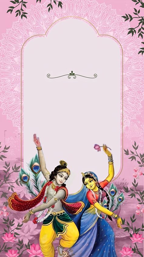 Bhagvat Katha Invitation Card, Radha Krishna Kirtan Invitation, Kirtan Invitation Card, Creative Wedding Invitations Design, Krishna Birthday, Invitation Card Format, Blank Wedding Invitations, Beautiful Simple Mehndi Design, Indian Invitation Cards