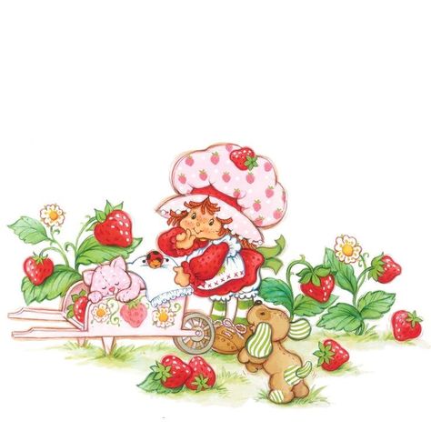 Berry Shortcake, Strawberry Shortcake Cartoon, Strawberry Shortcake Characters, Strawberry Shortcake Party, Vintage Strawberry Shortcake, Fashion Illustration Sketches, Clip Art Vintage, Cute Patterns Wallpaper, Vintage Cartoon