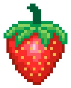 Red strawberry Pixel Strawberry Png, Strawberry Perler Bead Pattern, Pixel Art Strawberry, Strawberry Perler, Strawberry Pixel Art, Pixel Strawberry, Strawberry Pictures, Embroidery Floss Crafts, Strawberry Drawing