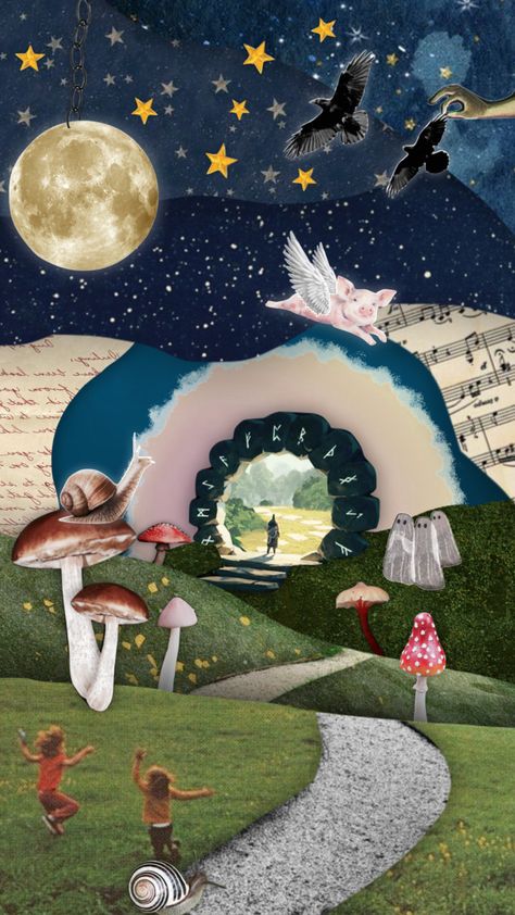 this is so random #collage #random #aesthetics #snail #magic #fantasy Dream Collage Ideas, Magic World Aesthetic, Dreamscape Collage, Dreamy Collage, Collage Surrealism, Random Collage, Fantasy Collage, Surrealism Collage, Surrealist Collage