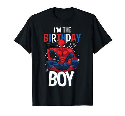 PRICES MAY VARY. Officially Licensed Marvel Spider-Man Apparel for Men - Women - Boys and Girls; Spider-Man T-Shirts; Birthday T-Shirts; Spider-Man Classic T-Shirts; I'm The Birthday Boy T-Shirts; Spider-Man Birthday T-Shirts; Peter Parker T-Shirts; Spider Webs T-Shirts; 22MVSM00082A-001 Lightweight, Classic fit, Double-needle sleeve and bottom hem Marvel Store, Birthday T Shirts, Spiderman Birthday, Boy Tees, Birthday Boy, Peter Parker, Marvel Spiderman, Boys Shirts, Boys T Shirts