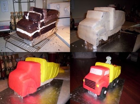 Dump Truck Birthday Cake, Dump Truck Cakes, Digger Cake, Truck Birthday Cakes, Tractor Cake, Construction Cake, Truck Cake, Kid Recipes, Truck Cakes