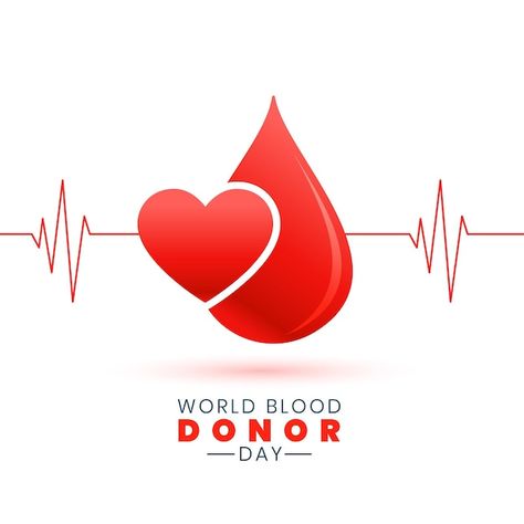 Free vector world blood donor day heart ... | Free Vector #Freepik #freevector #save-life #donor #world-health #health-day World Blood Donor Day, Blood Donor Day, Line Concept, Heartbeat Line, Concept Poster, Blood Drop, Blood Donor, Blood Donation, Save Life