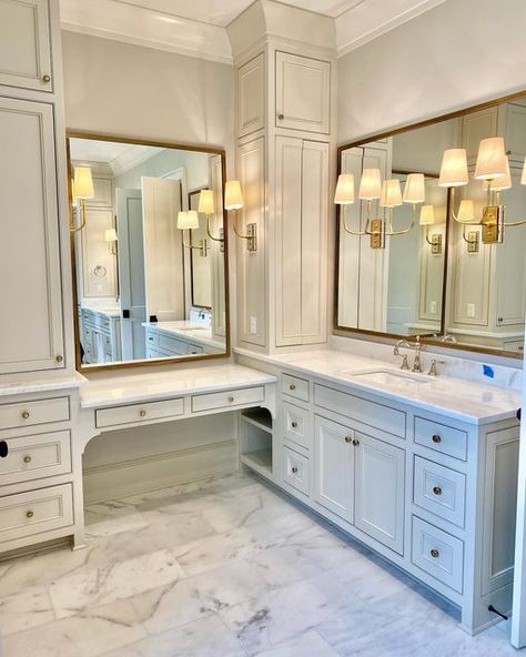 L Shape Bathroom Vanity Master Bath, Master Bath With Makeup Vanity, L Shaped Vanity Bathroom, L Shaped Bathroom Vanity, Bathroom Vanity With Makeup Area, L Shaped Vanity, L Shaped Bathroom, Master Bath Layout, Sink Remodel