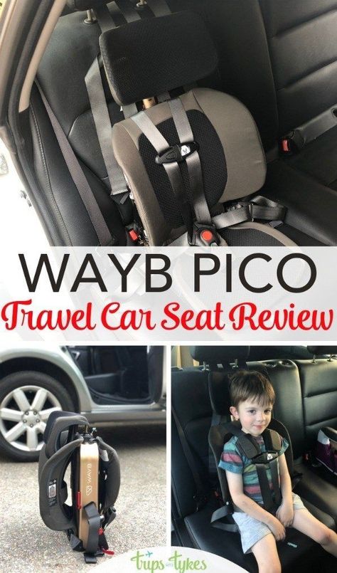 Review of the brand new WAYB Pico, a travel-friendly folding compact car seat with a 5 point harness. For ages 2-5, find out why this car seat works for air travel and ridesharing in Uber and Lyft. #carseat #travelgear #familytravel #wayb Airplane Ideas, Car Harness, Travel Car Seat, Car Seat Reviews, Best Car Seats, Flying With Kids, Toddler Car Seat, Travel Car, Car Seat Stroller