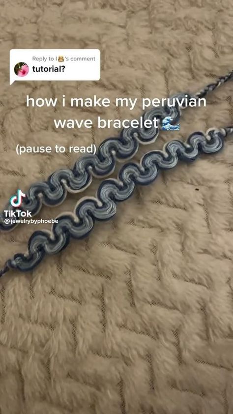 Cute Easy Thread Bracelets, Diy Wave Bracelet, Wavy Bracelet Pattern, Peruvian Bracelets Tutorial, Embroidery Bracelet With Beads, How To Make Cool Friendship Bracelets, Cute Bracelet Ideas Thread, How To Make Peruvian Wave Bracelet, Best Friends Bracelets Diy