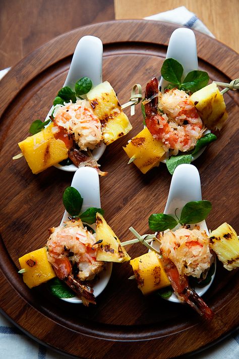 Tropical Shrimp Bites • Whipperberry Tropical Appetizers, Tropical Shrimp, Shrimp Bites, Fancy Appetizers, Small Appetizers, Shrimp Appetizers, Catering Ideas Food, Finger Food Appetizers, Food Display