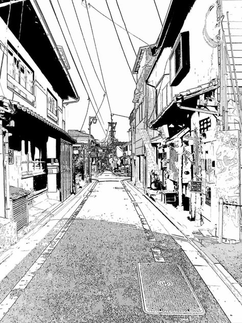 Manga Scenery, Manga Backgrounds, Manga Background, Cityscape Drawing, Perspective Sketch, Perspective Drawing Architecture, Perspective Drawing Lessons, Manga Aesthetic, Manga Drawing Tutorials