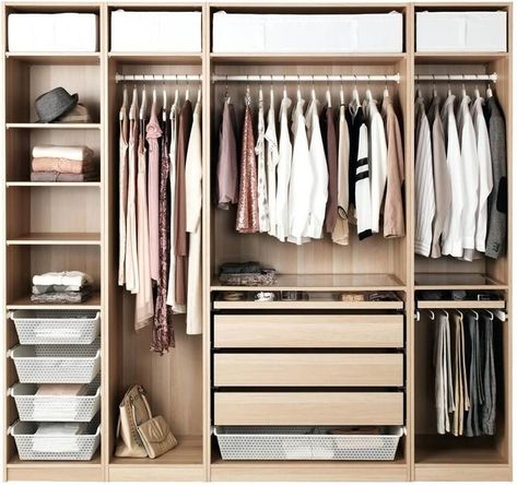 Ikea Closet Organizer, Bedroom Wardrobe Ideas, Garderobe Design, Hiasan Dalaman Rumah, Design Ložnic, Bedroom Wardrobe Design, Ikea Wardrobe, Ikea Closet, Ikea Pax Wardrobe