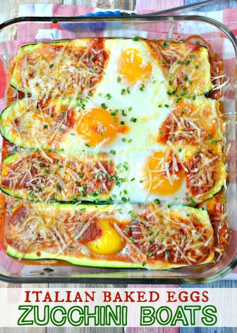 Italian Baked Eggs Zucchini Boats – Make the Best of Everything Eggs Zucchini, Italian Baked Eggs, Healthy Italian Recipes, Sauce Tartare, Fancy Dishes, Italian Breakfast, Healthy Italian, Zucchini Boats, Fun Easy Recipes