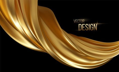 Golden Curtains, Photoshop Tutorial Graphics, Color Flow, Wave Abstract, Dark Caramel, Church Poster Design, Happy Birthday Posters, Gold Curtains, Modern Illustration