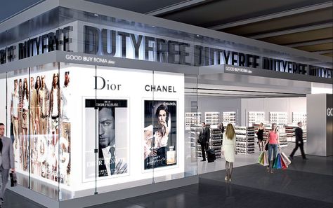 Rome Fiumicino Airport Duty Free - https://www.dutyfreeinformation.com/rome-fiumicino-airport-duty-free/ Duty Free Shop Design, Hangar Design, Duty Free Shop, Travel Retail, Parametric Architecture, Wall Shelves Design, Optical Shop, Shelf Design, Web Marketing