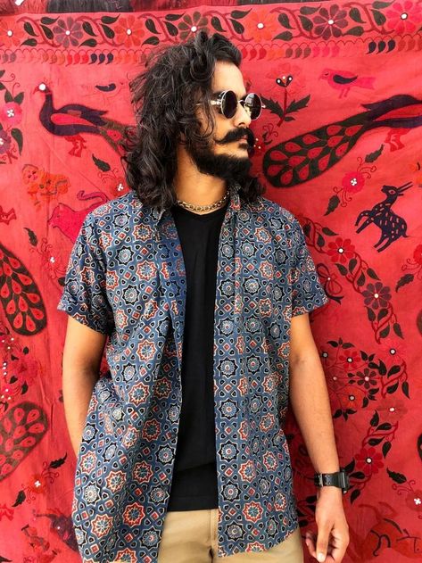 Coachella Jacket, Block Print Shirt, Block Printed Textiles, Printed Shirts Men, Festival Jacket, Indian Prints, Perfect Coat, Vintage Patches, Crochet Jacket