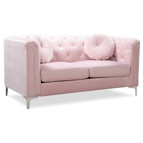 Pink Loveseat, Pink Couch, Tufted Loveseat, Small Couch, Bedroom Couch, Velvet Loveseat, Premium Sofa, Pink Room, My New Room