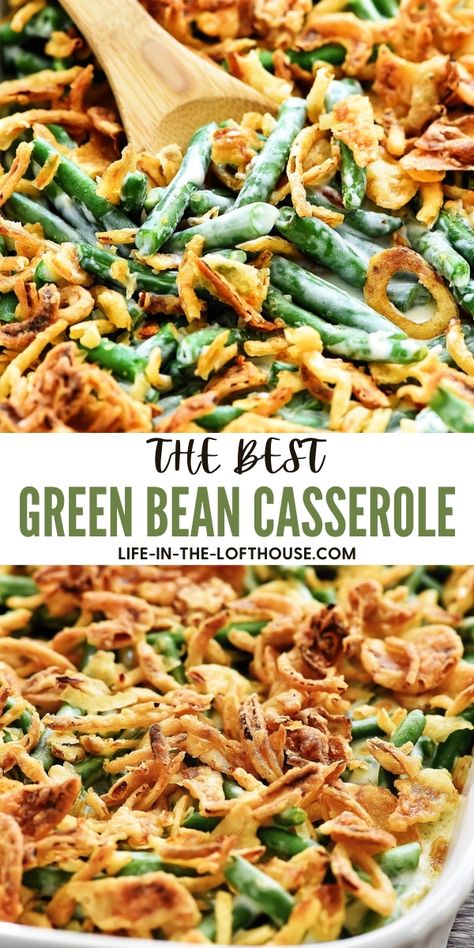 Fresh Green Bean Casserole Recipes, Delicious Green Bean Casserole, The Best Green Bean Casserole, Fresh Green Bean Casserole, Delicious Green Beans, Best Green Bean Casserole, Green Bean Casserole Recipe, Greenbean Casserole Recipe, Thanksgiving Dinner Menu