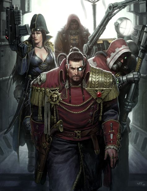 40K Rogue Traders by *wraithdt on deviantart.com Rogue Traders 40k, Warhammer Guardsman, Inquisitor 40k Art, Wh40k Inquisitor Art, Rogue Trader 40k, Rogue Trader Space Marine, Warhammer 40k Rogue Trader Art, Warhammer Artwork, Warhammer 40k Rpg