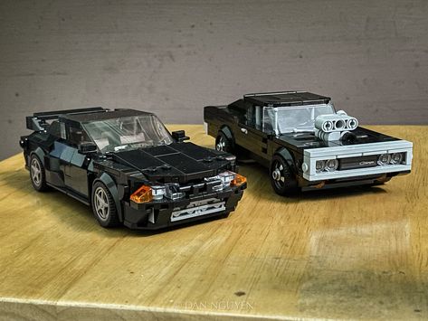 Custom Lego Cars, Lego Nissan Skyline, Mini Lego Cars, Lego Engine, Lego Wheels, Mountain Bike Action, 1970 Dodge Charger, Lego Decorations, Lego Vehicles