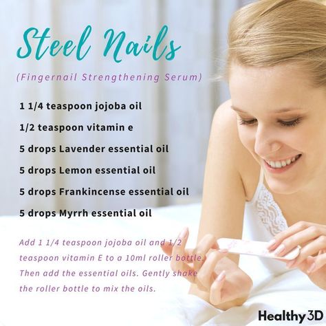 Stronger Nails, Myrrh Essential Oil, Nail Serum, Spa Life, Yl Oils, Cuticle Care, Essential Oil Blends Recipes, Steel Nails, Hair Regimen