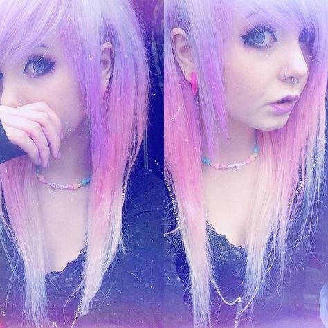 Milk Gore, Emo Clothes For Girls, Pastel Scene, Emo Hairstyles, Crazy Color, Emo Scene Hair, Hair Color Crazy, Punk Princess, Emo Hair