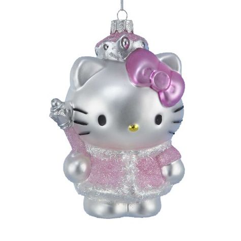 Kurt Adler Glass Hello Kitty Ornament Hello Kitty Ornaments, Glass Hello Kitty, Hello Kitty Navidad, Hello Kitty Princess, Hello Kitty Christmas Tree, Christmas Princess, Pink Peppermint, Hello Kitty World, Princess Christmas