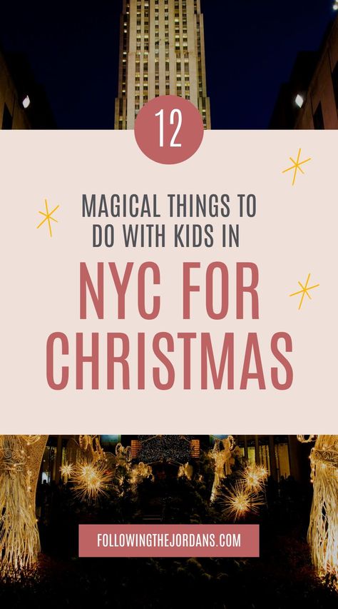 Are you travelling to New York City during the winter holidays? Here are 12 magical things to do with the kids in NYC for Christmas this year. I’m Brittany Jordan, a mom of 3 sharing tips and tricks about motherhood, travel, parenting, and more! Learn more at https://followingthejordans.com Things To Do During Christmas, New York With Kids, Christmas With Kids, Best Christmas Vacations, Christmas Family Vacation, Nyc Places, New York City Christmas, Best Family Resorts, Christmas In New York