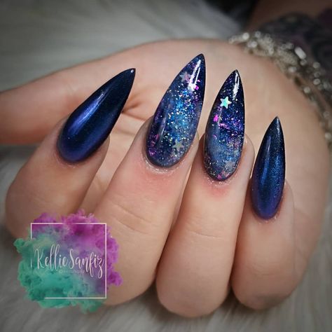 Blue Sapphire Nails, Sapphire Nails Design, Dark Blue Nail Designs, Sapphire Nails, Dark Blue Nails, Teal Nails, Perfect Manicure, Cute Nail Art Designs, Pretty Nail Art Designs