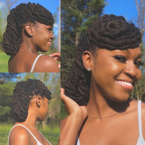 Loc Curly Updos, Loc Styles That Cover Edges, Loc Styles For Wedding Classy, Locks Styles For Women Dread Up Do, Dreadlock Hairstyles Wedding, Locs Hairstyles For Wedding Black Women, Formal Locs Hairstyles Black Women, Elegant Loc Styles Black Women Wedding, Wedding Hair For Locs