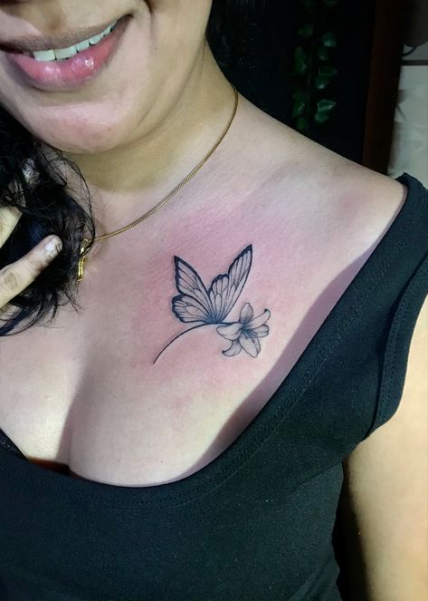 Butterfly tattoo, chest tattoo, flower tattoo, Ladies chest tattoo Mini Chest Tattoo Female, Tattoo Near Chest, Chest Tatoos Woman, Ladies Chest Tattoo, Girl Chest Tattoo, Flower Tattoo Chest, Flower Chest Tattoo Female, Butterfly Tattoo Chest, Small Chest Tattoos Female