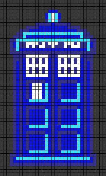 Alpha pattern #92463 | BraceletBook Police Box, Alpha Pattern, Alpha Patterns, Friendship Bracelet Patterns, Bracelet Patterns, Friendship Bracelet, Doctor Who, Embroidery, Bracelet