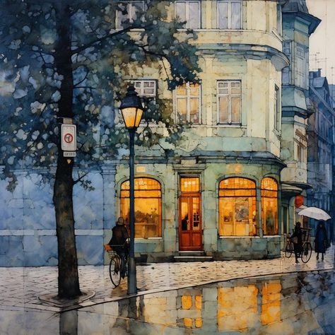 Kaoru Yamada, Photo Arts, Rain Art, Pretty Pics, 2024 Calendar, Watercolor Drawing, Painting Illustration, Aesthetic Art, New Art