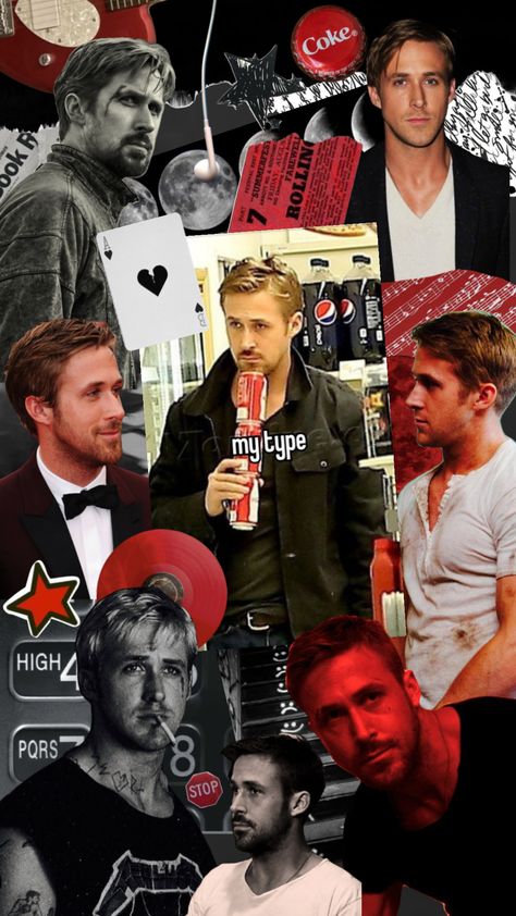 I Heart Ryan Gosling, Ryan Gosling Pfp Funny, Ryan Gosling Barbie Wallpaper, Ryan Gosling Background, Ryan Reynolds Collage Wallpaper, Ryan Gosling Hot Pics, Hot Ryan Gosling, Ryan Gosling Collage, Ryan Gosling Lockscreen