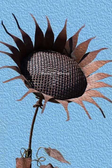 Rusty Metal Art Sunflower Digital Paint Photographed by Michael P. Moriarty Garden Sculptures, Metal Tree Wall Art, Metal Yard Art, Metal Garden Art, Sculpture Metal, Diy Solar, Metal Art Welded, Metal Art Diy, Rusty Metal