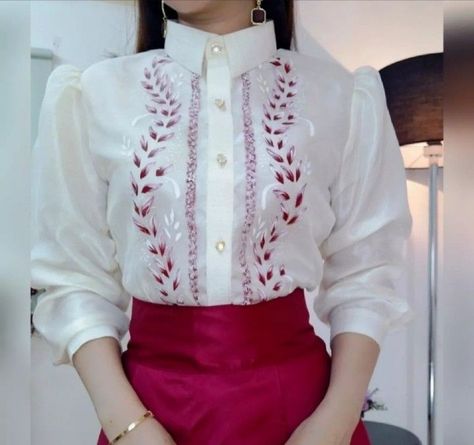 Modern Barong Women, Filipiana Dress Modern Classy, Modern Filipiniana Outfit Classy Pants, Lawyer Attire, Filipiniana Outfit, Barong Dress, Filipiniana Top, Filipiniana Gown, Modern Filipiniana Gown