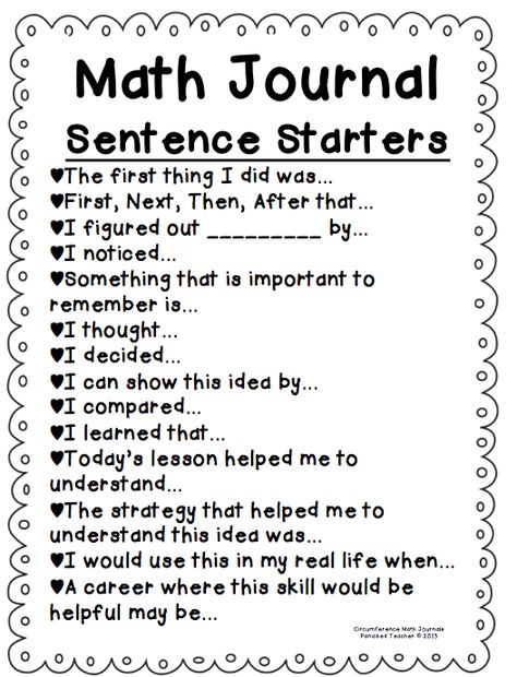 Math Journal Math Journal, Math Writing, Math Talk, Math Interactive, Math Interactive Notebook, Math School, Sentence Starters, Math Instruction, Math Journals