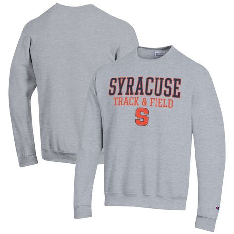 Keep your spirits high when the temperatures get low with this Syracuse Orange Track & Field Stack Powerblend Pullover Sweatshirt from Champion. This crew neck features screen printed Syracuse Orange graphics so that everyone will be able to see your love for your favorite team. It also utilizes midweight fabric to keep the harsh winds out so the only thing on your mind will be watching another victory from the Syracuse Orange. Usc Trojans Logo, Softball Sweatshirt, Athletics Logo, Oregon State Beavers, Oklahoma State Cowboys, Mississippi State Bulldogs, Iowa State Cyclones, Usc Trojans, Carolina Gamecocks