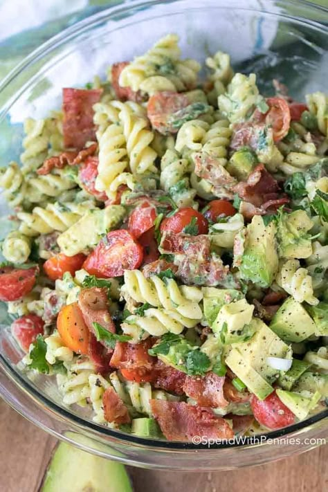 Avocado Pasta Salad Tater Salad, Salad With Avocado Dressing, Salad Supreme, Cucumber Pasta Salad, Avocado Pasta Salad, Cucumber Avocado Salad, Salad With Avocado, Avocado Pasta, Easy Pasta Salad Recipe