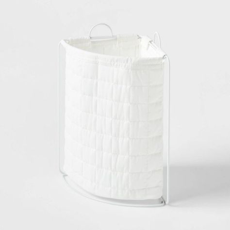 Canvas Hamper Features A Quilted Pattern Collapsible Design Double Handles Fits In A Corner Description Add A Functional Storage Piece To Your Home With The Quilted Collapsible Corner Hamper From Pillowfort. This White Hamper Features A Quilted Pattern For A Touch Of Style, And Boasts A Collapsible Design For Convenient Storage. Made With Canvas, This Collapsible Hamper Is Designed To Fit In A Corner To Help You Save Space, And Comes With Double Handles For Convenient Carrying. Dimensions (Overa Kids Laundry Hamper, Kids Hamper, Kids Storage Baskets, Quilt Corners, Light Blocking Curtains, Bento Box Kids, Clothes Hamper, Hamper Storage, Rattan Lamp