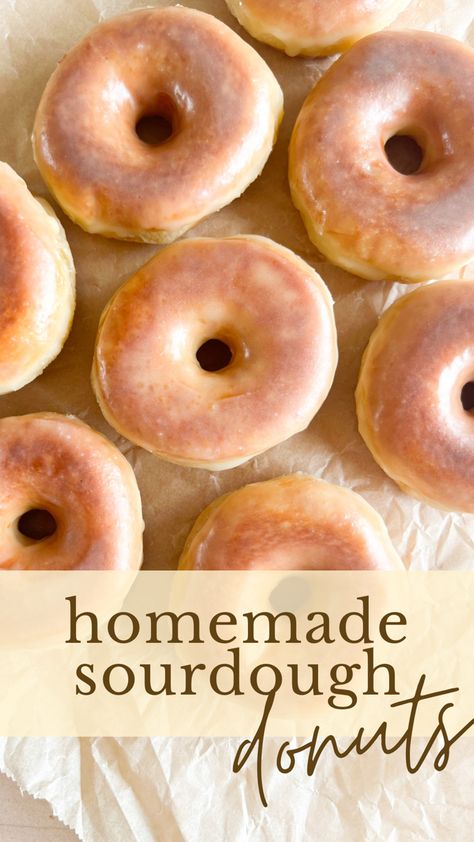 Baked Sour Dough Donuts Recipe, Breakfast With Sourdough Starter, Sour Dough Doughnut Recipe, Night Before Sourdough Recipes, Sourdough Starter Breakfast, Sough Dough Starter Recipes, Recipes For Active Sourdough Starter, Sourdough Starter Donut Recipe, Starter Dough Recipes