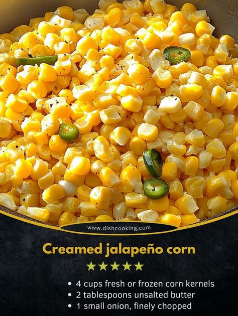 Tasty Cooking - easy & yummy | Spice up your dinner with this creamy and spicy Creamed Jalapeño Corn | Facebook Pioneer Woman Jalapeño Corn, Kroger Recipes, Jalapeño Corn, Creamy Jalapeno, Spicy Corn, Cooking Easy, Corn Kernel, Frozen Corn, Vegetable Sides