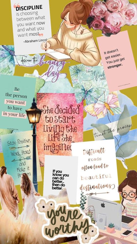 Motivation for women Vision Boards For Teens, Board Collage, Girl Motivation, Vision Board Collage, Vision Boards, Trust The Process, Board Ideas, Staying Positive, Vision Board