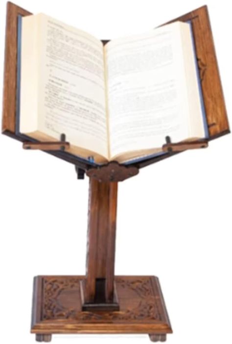 Amazon.com : Adjustable Carved Wooden Book Stand | Quran, Bible, Torah Holder Lectern | Dictionary, Cookbook Stand : Office Products Sae Projects, Bible Stand, Cookbook Stand, Wooden Book Stand, Cook Book Stand, Book Stand, Wooden Books, Book Stands, Torah