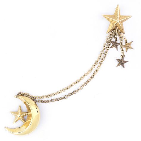 Vintage 80s Moon & Stars Double Brooch – THE WAY WE WORE ❤ liked on Polyvore featuring jewelry, brooches, vintage jewellery, eighties jewelry, star jewelry, vintage gold tone jewelry and gold tone jewelry Double Brooch, 80s Jewelry, 1980s Jewelry, Fantasy Clothes, Star Brooch, Jewelry Star, Tiny Star, Vintage Star, Star Jewelry