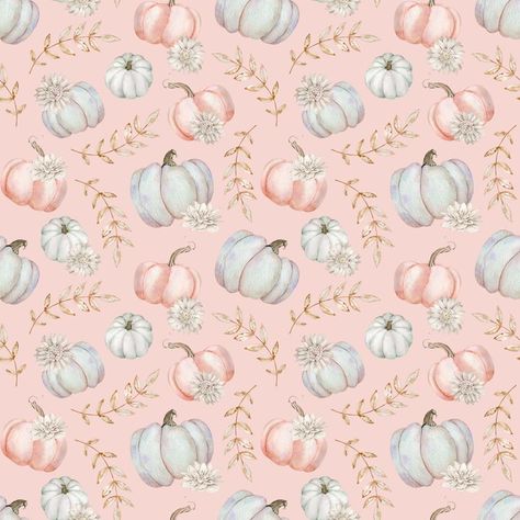 Light Pink Fall Wallpaper, Pink Pumpkins Background, Illustration Autumn, Watercolor Beautiful, Grey Pumpkin, Pumpkin Wallpaper, Beautiful Pumpkins, Day Illustration, Farmhouse Fabric