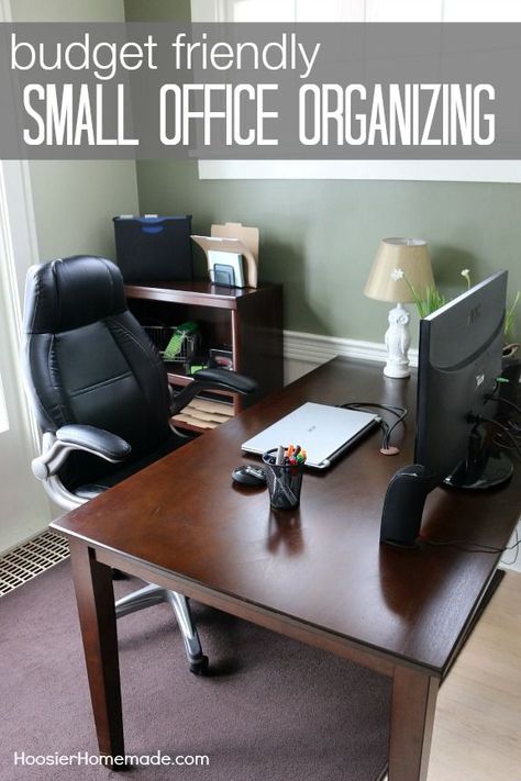 Home Office Desk Organization, Office Desk Organization, Ideas For Home Office, Organization Business, Business Office Decor, Office Organizing, Office Organization Business, Small Space Office, Desk Organization Office