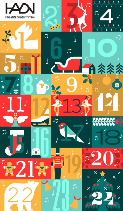 HAYDN'S ADVENT CALENDAR Advent Calendar Illustration, Advent Calendar Digital, Digital Advent Calendar, Xmas Calendar, Calendar Design Template, Calendar Design, Daily Inspiration, Advent Calendar, Advent